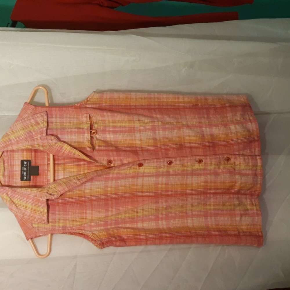 Pastel Plaid Woolrich sz Small Sleeveless Tank